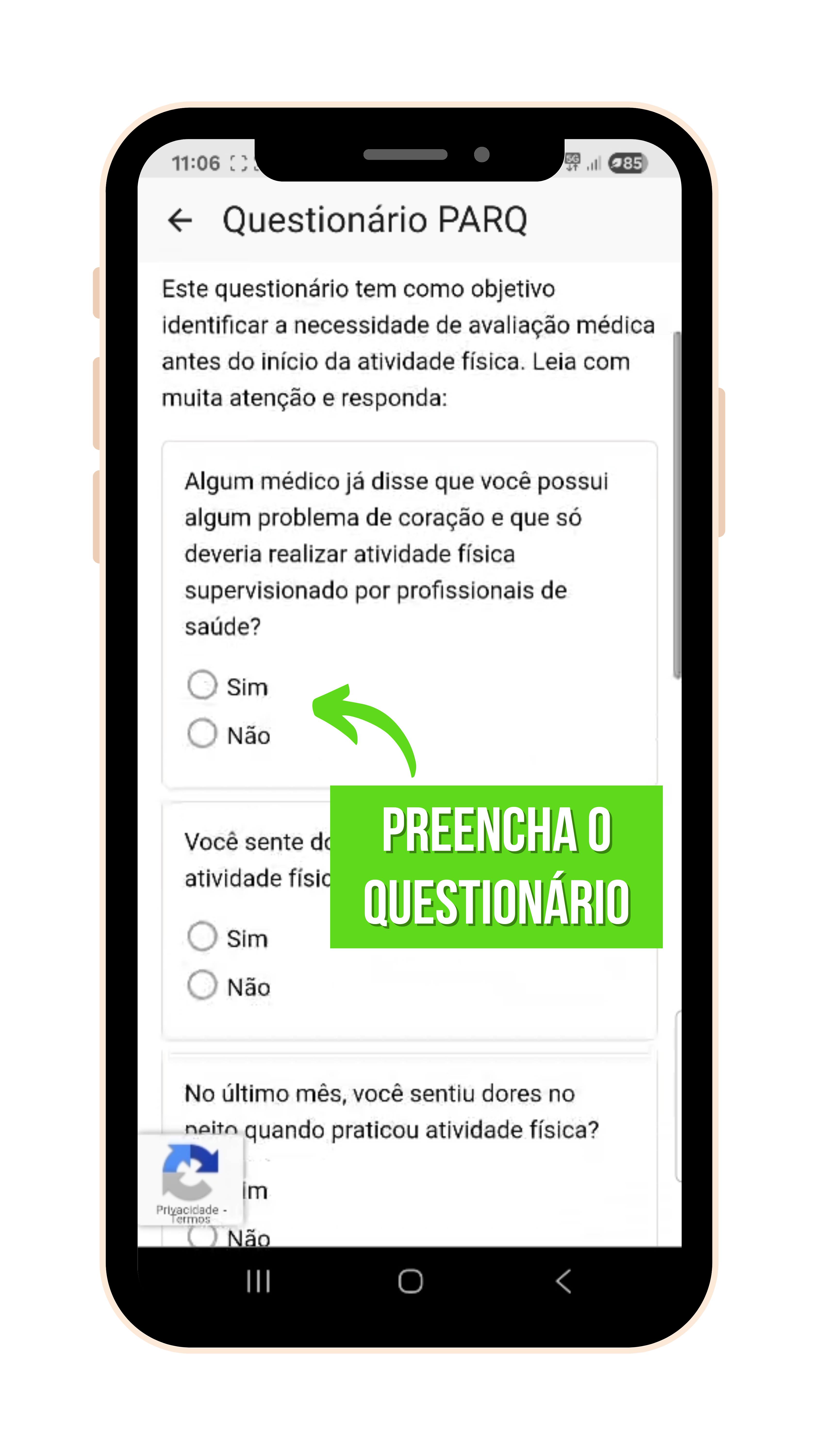 PAR-Q Passo 5