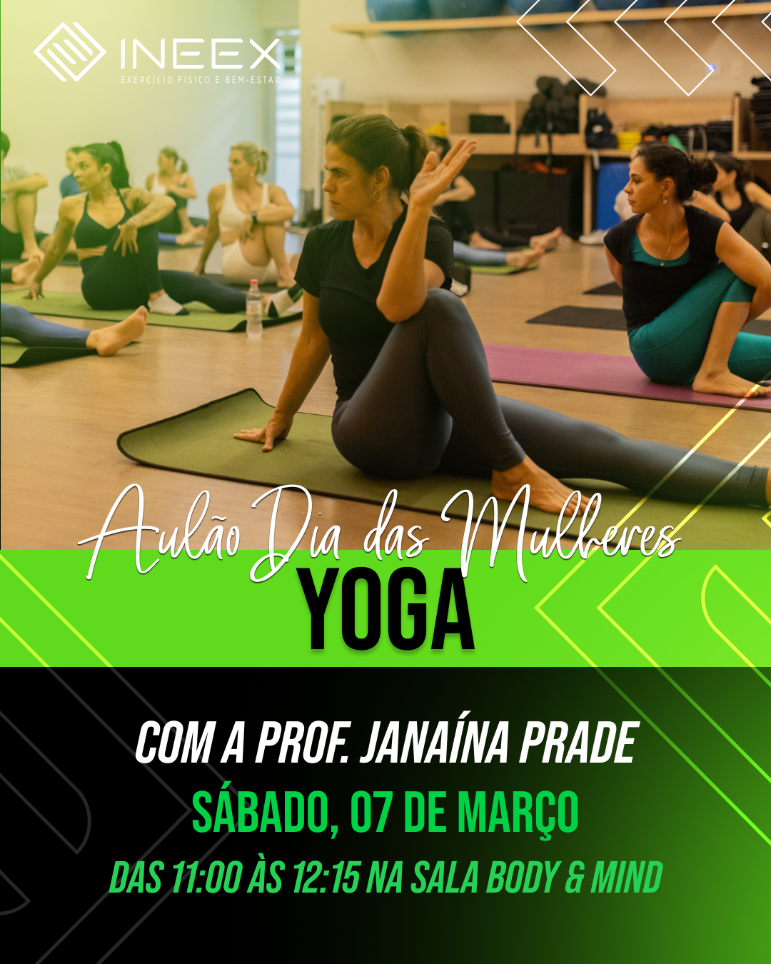 INEEX - Card Aulão Yoga Dia das Mulheres